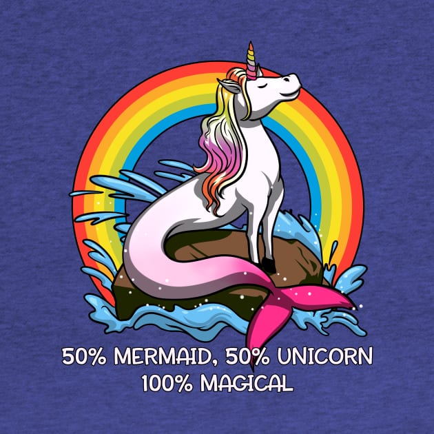 50% Mermaid 50% Unicorn 100% Magical Fantasy Rainbow by underheaven